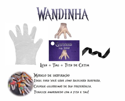 Lembrancinha Mãozinha Wandinha Addams