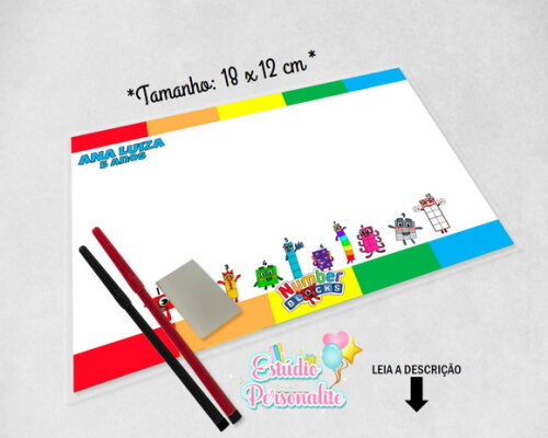 Lembrancinha Tipo Lousa / Numberblocks