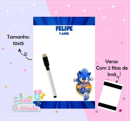 Lousa Magnética Sonic O Filme