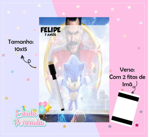 Lousa Magnética Sonic O Filme