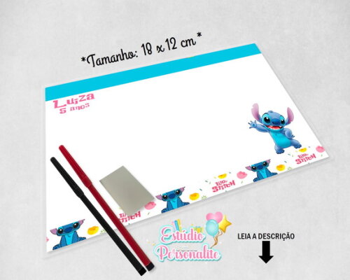 Lousa Plastificada Stitch
