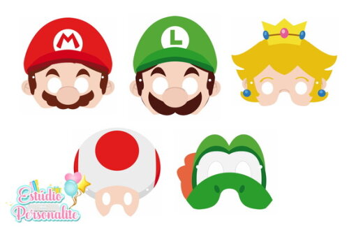 Máscara de Papel Mario Bros