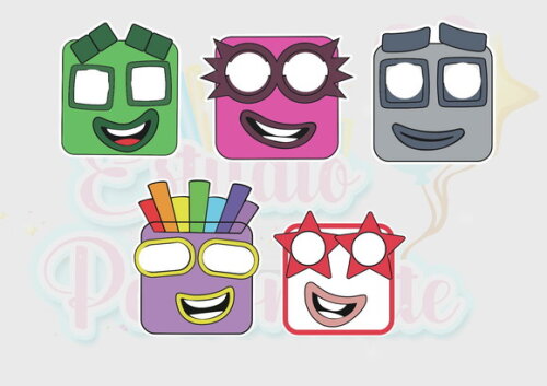 Máscara de Papel Numberblocks