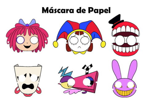 Máscara de Papel The Amazing Digital Circus