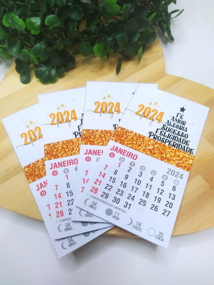 Mini Calendário 2024 Ano Novo