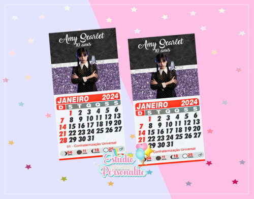 Mini Calendário Personalizado Wandinha