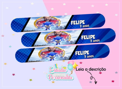 Pulseira Bate Enrola Sonic o Filme