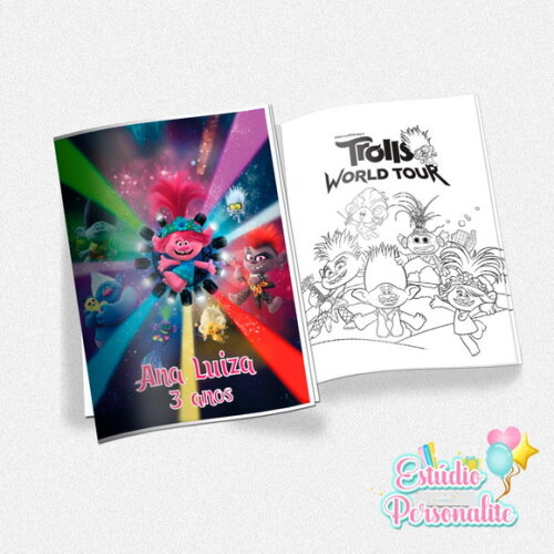 Revista de Colorir Trolls 2