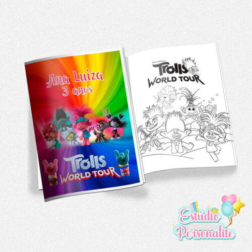 Revista de Colorir Trolls 2