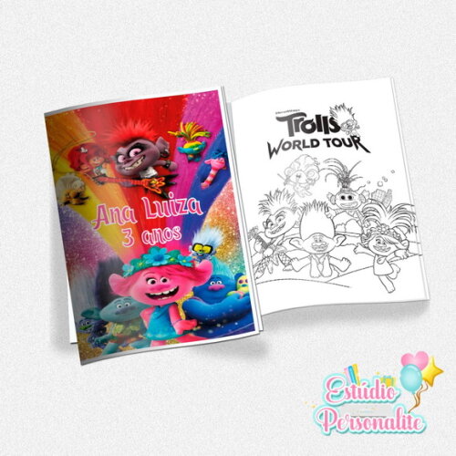 Revista de Colorir Trolls 2