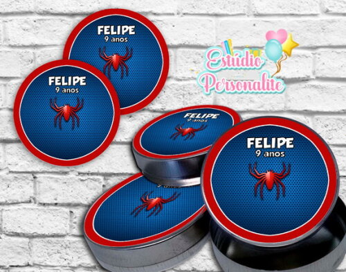 Rótulo adesivo p/ latinha Homem Aranha