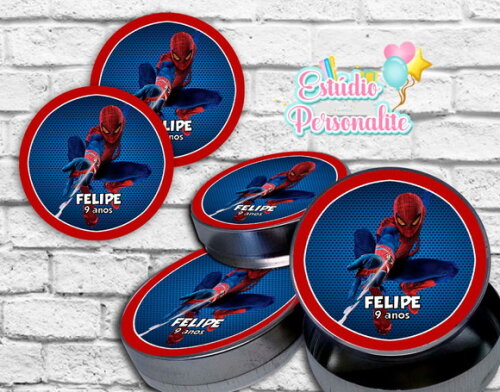 Rótulo adesivo p/ latinha Homem Aranha