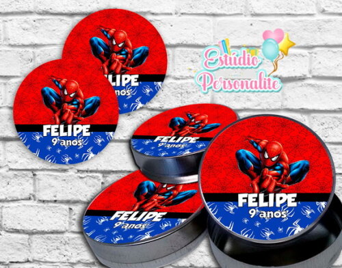 Rótulo adesivo p/ latinha Homem Aranha
