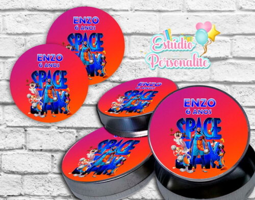 Rótulo adesivo p/ Latinha Space Jam Um Novo Legado