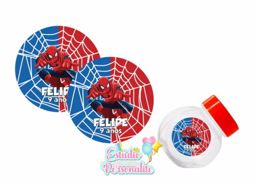 Rótulo adesivo p/ Mini baleiro Homem Aranha