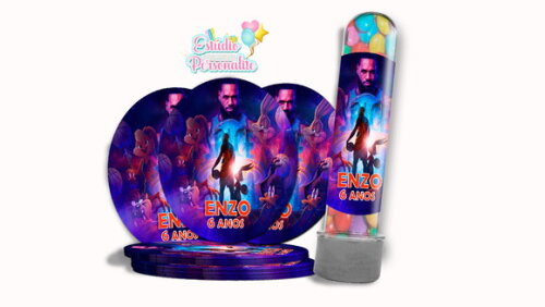 Rótulo Adesivo p/ Tubete Space Jam Um Novo Legado