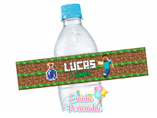 Rótulo Adesivo para Água Minecraft