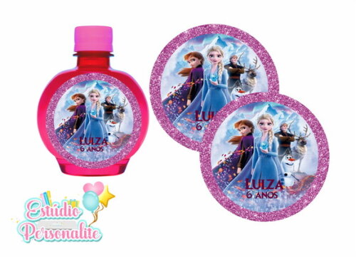 Rótulo Adesivo para água ouro fino Frozen 2