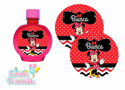 Rótulo Adesivo para Água Ouro Fino Minnie