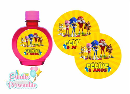 Rótulo adesivo para água ouro fino Sonic