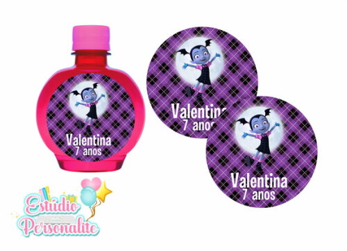 Rótulo adesivo para água ouro fino Vampirina