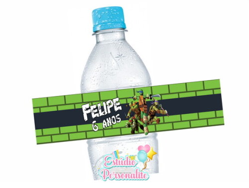 Rótulo Adesivo para Água Tartarugas Ninja