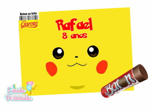 Rótulo adesivo para baton Pokémon