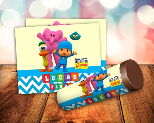 Rótulo adesivo para baton Pocoyo