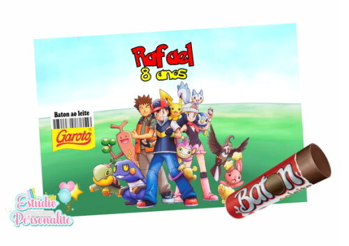 Rótulo Adesivo para Baton Pokémon