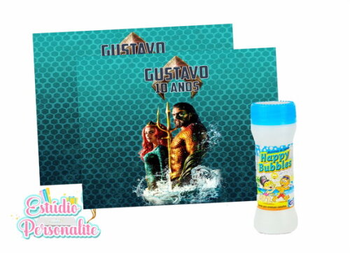 Rótulo Adesivo para Bolha de Sabão Aquaman