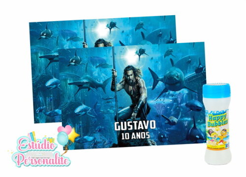 Rótulo Adesivo para Bolha de Sabão Aquaman