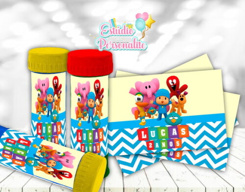 Rótulo adesivo para bolha de sabão Pocoyo