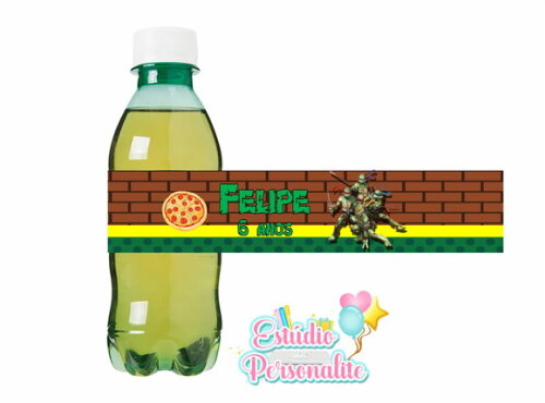 Rótulo Adesivo para Guaraná Tartarugas Ninja