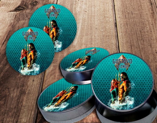 Rótulo Adesivo para Latinha Aquaman