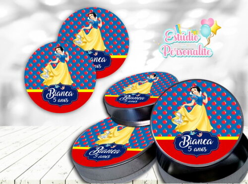 Rótulo Adesivo para Latinha Branca de Neve