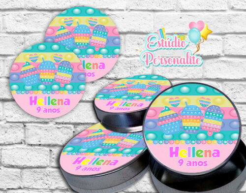 Rótulo Adesivo para Latinha Fidget Toys Pop It