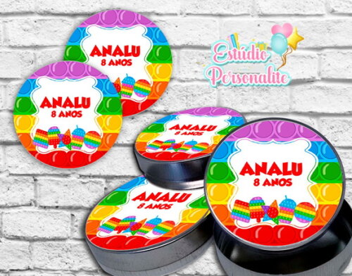 Rótulo Adesivo para Latinha Fidget Toys Pop It