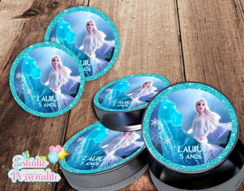 Rótulo adesivo para latinha Frozen 2