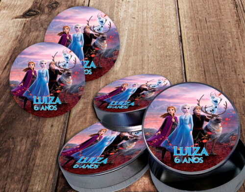 Rótulo adesivo para latinha Frozen 2