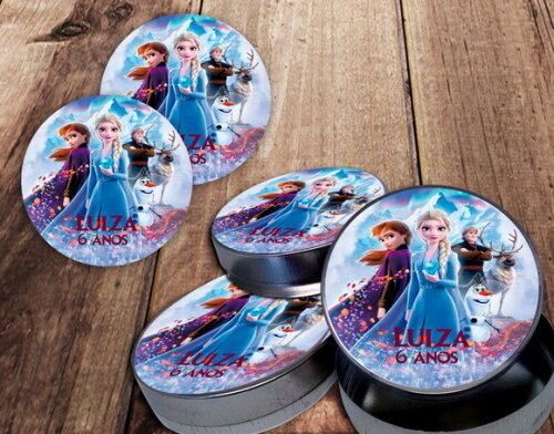 Rótulo Adesivo para Latinha Frozen 2