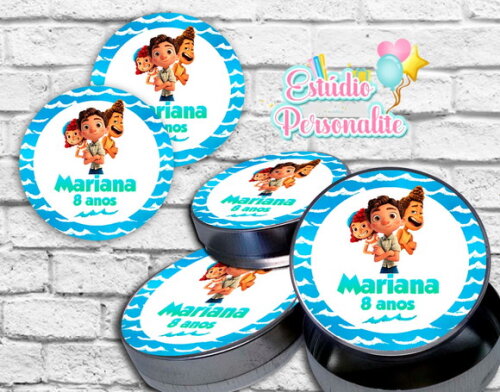 Rótulo adesivo para latinha Luca Disney