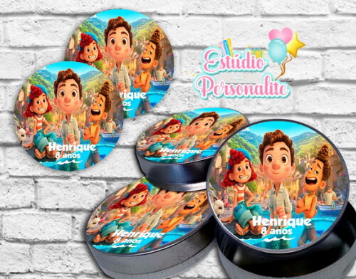 Rótulo Adesivo para Latinha Luca Disney