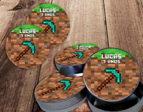 Rótulo Adesivo para Latinha Minecraft