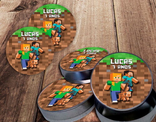 Rótulo Adesivo para Latinha Minecraft