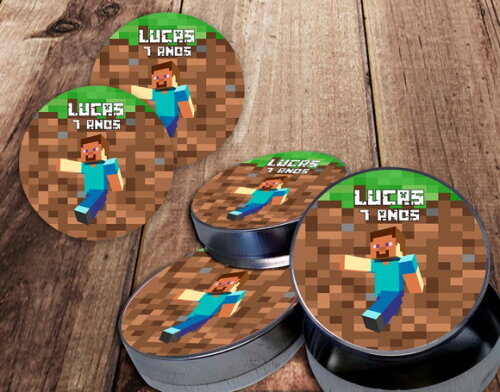 Rótulo Adesivo para Latinha Minecraft