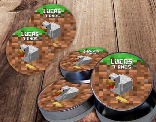 Rótulo Adesivo para Latinha Minecraft