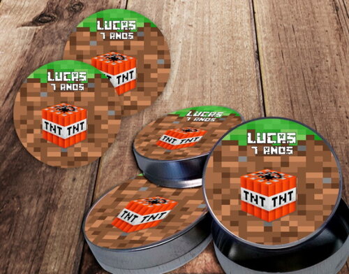 Rótulo Adesivo para Latinha Minecraft