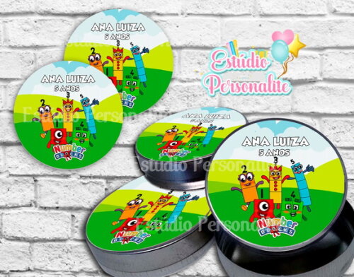Rótulo Adesivo para Latinha Numberblocks