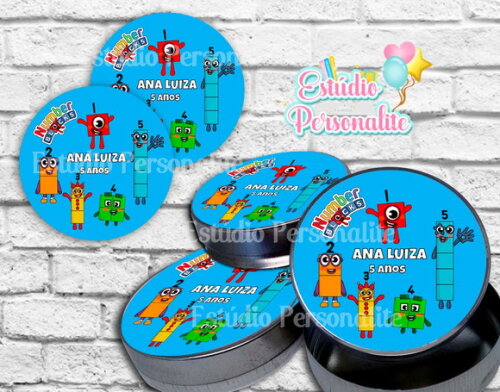 Rótulo Adesivo para Latinha Numberblocks