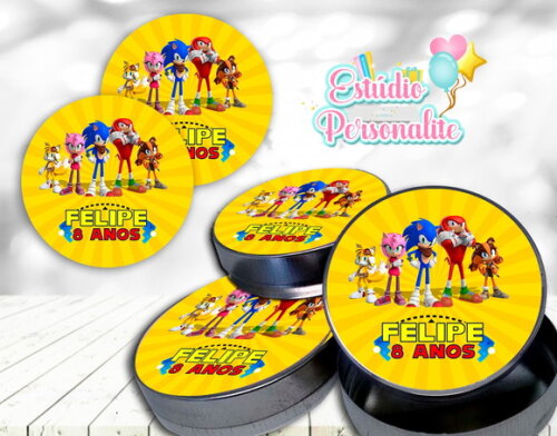 Rótulo adesivo para latinha Sonic